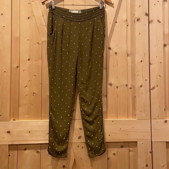 Elevenses Goldform Olive Skinny Crop Pull On Pants Size 2 - Picture 3 of 13
